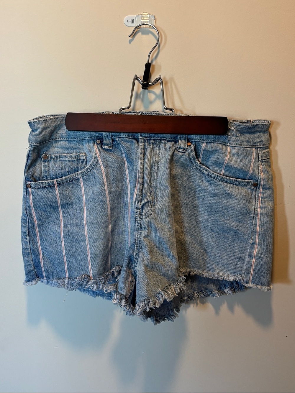 Sincerely Jules Women’s Denim Stripped Shorts Size 9/29